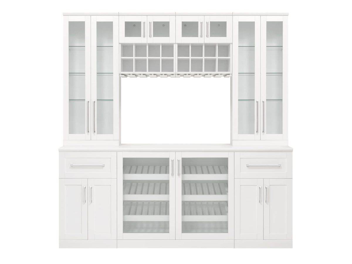 NewAge Products Home Bar 84-in x 85-in White Rectangle Bar Cabinet