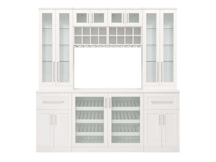 NewAge Products Home Bar 84-in x 85-in White Rectangle Bar Cabinet