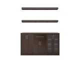 NewAge Products Home Bar 63-in x 80-in Brown Rectangle Bar Cabinet