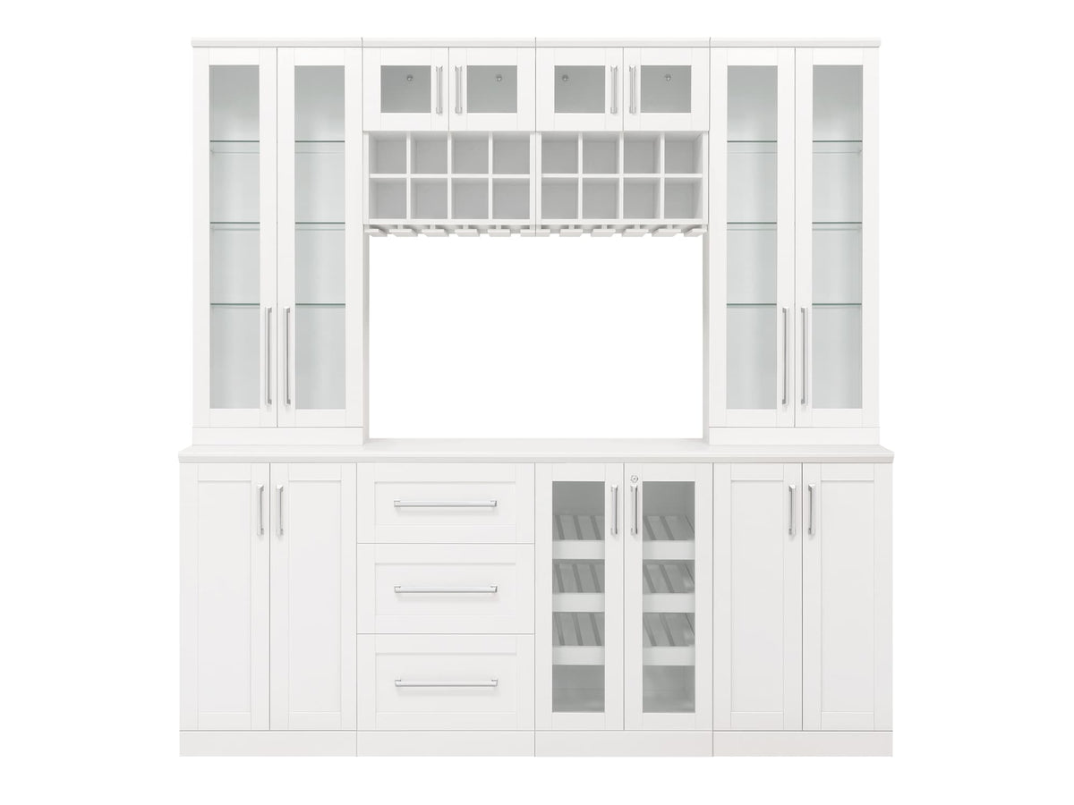 NewAge Products Home Bar 84-in x 85-in White Rectangle Bar Cabinet