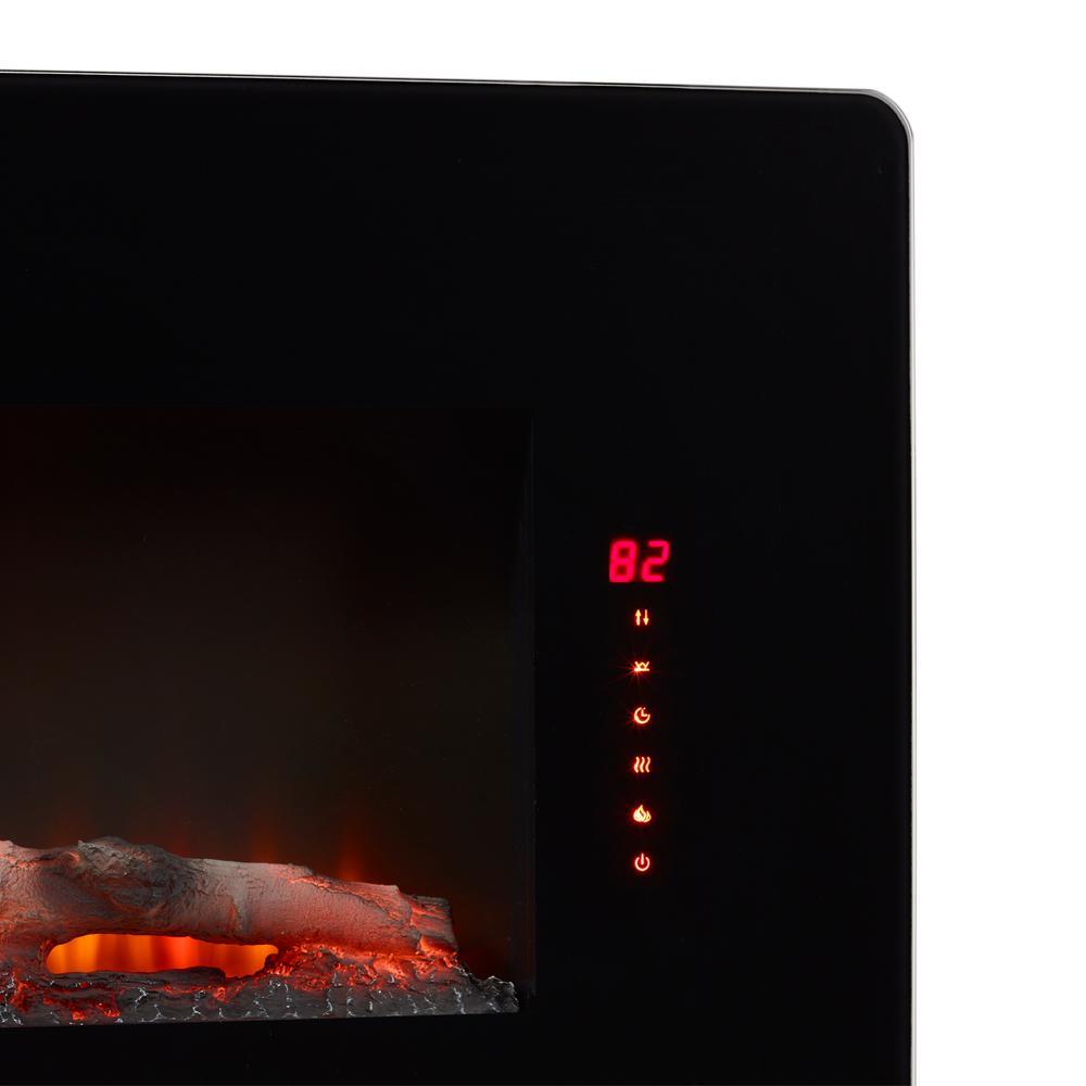 Winslow 42 in. Wall-Mount/Tabletop Linear Electric Fireplace in Black - Super Arbor