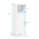 WELLFOR 12-in x 31.5-in x 12-in White Freestanding Corner Linen Cabinet