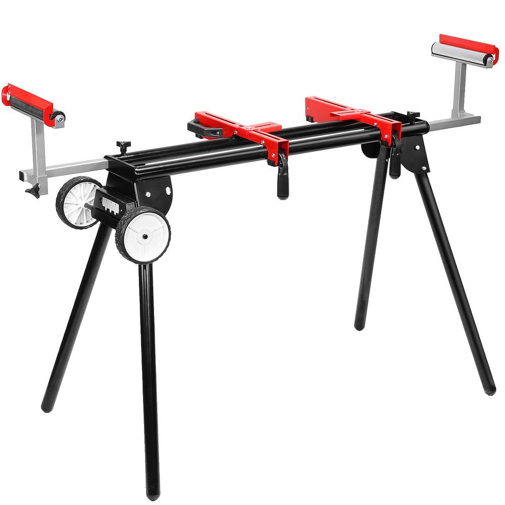 40-1/2 in. x 83 in. Universal Rolling Miter Saw Compound Roller Stand - Super Arbor