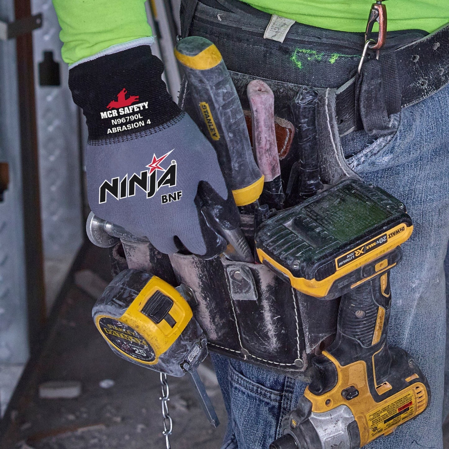 MCR SAFETY Ninja N96790XS Foam Nitrile Coated Gloves - XS, ANSI Level 4 Abrasion