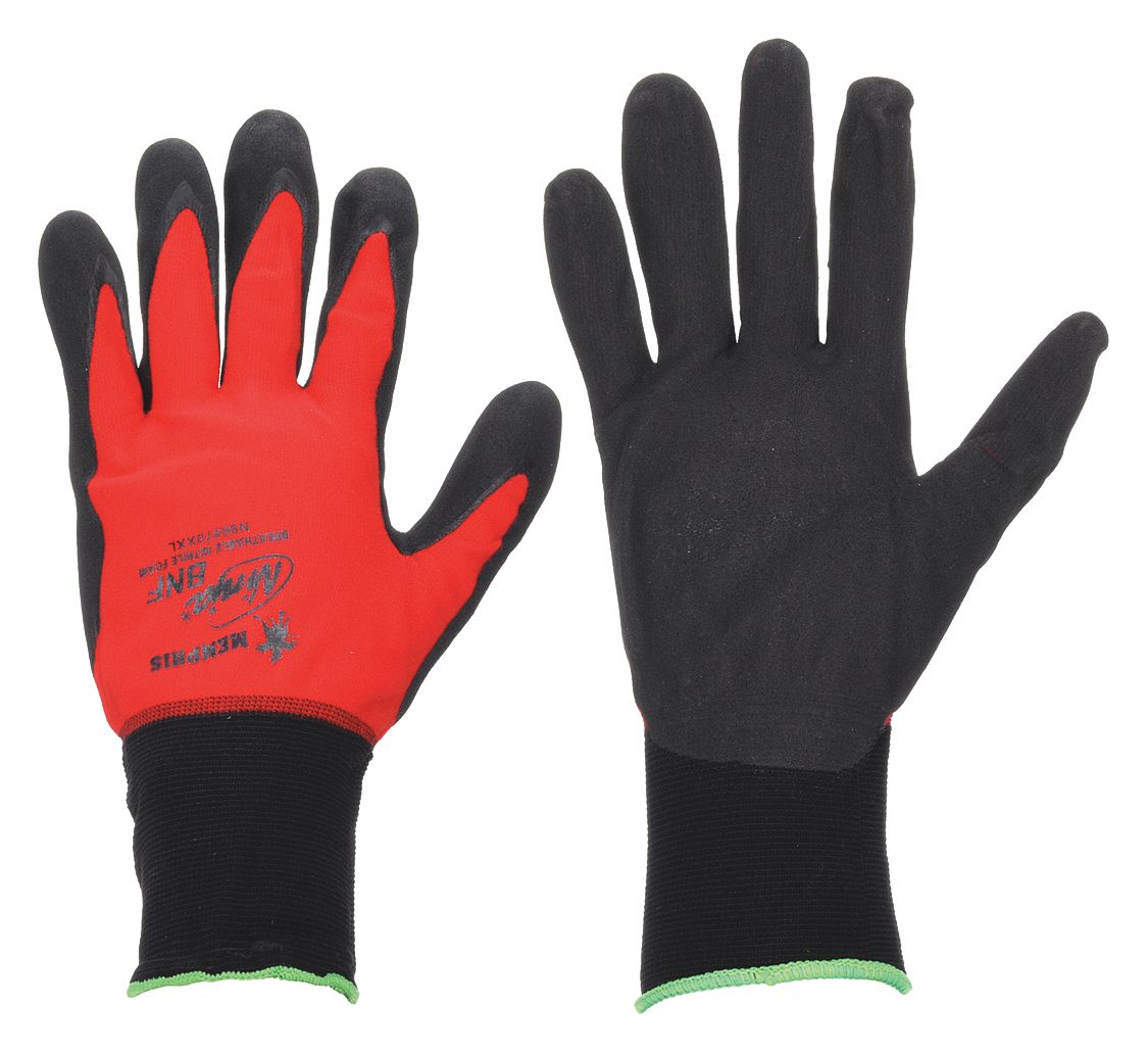 MCR SAFETY Ninja BNF 2XL Coated Gloves with Foam Nitrile Palm