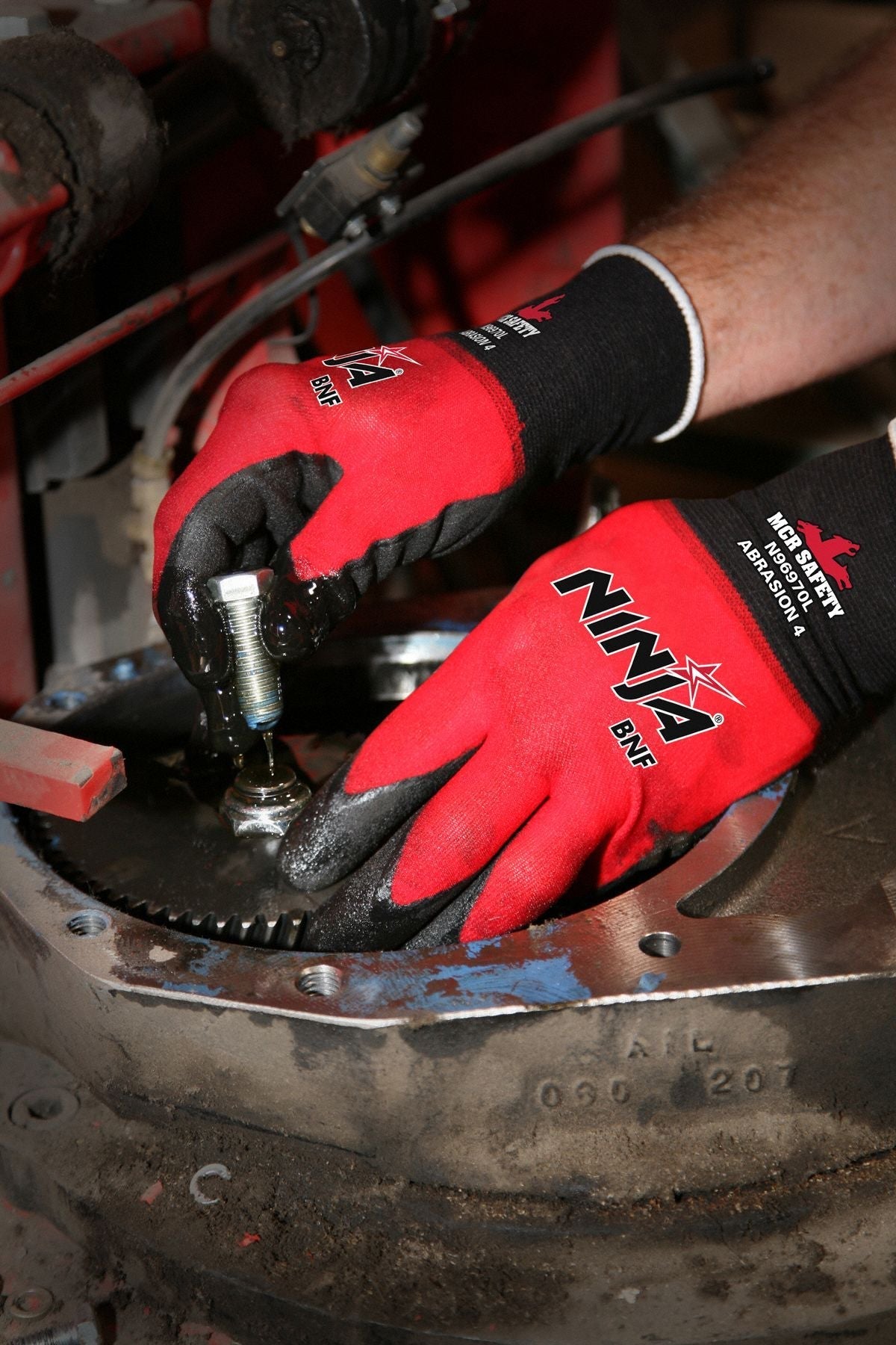 MCR SAFETY Ninja BNF 2XL Coated Gloves with Foam Nitrile Palm