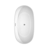 Rebecca 60 in. Acrylic Flatbottom Non-Whirlpool Bathtub in White with Polished Chrome Trim - Super Arbor