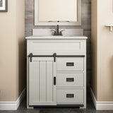 Style Selections Morriston 30-in White Single Sink Bathroom Vanity with White Engineered Stone Top