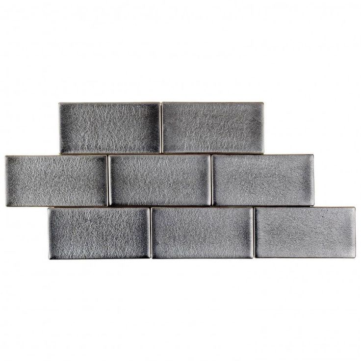 Divine Gunmetal 3 in. x 6 in. Polished Ceramic Subway Tile (32 Pieces, 4 Sq. Ft. / Case)