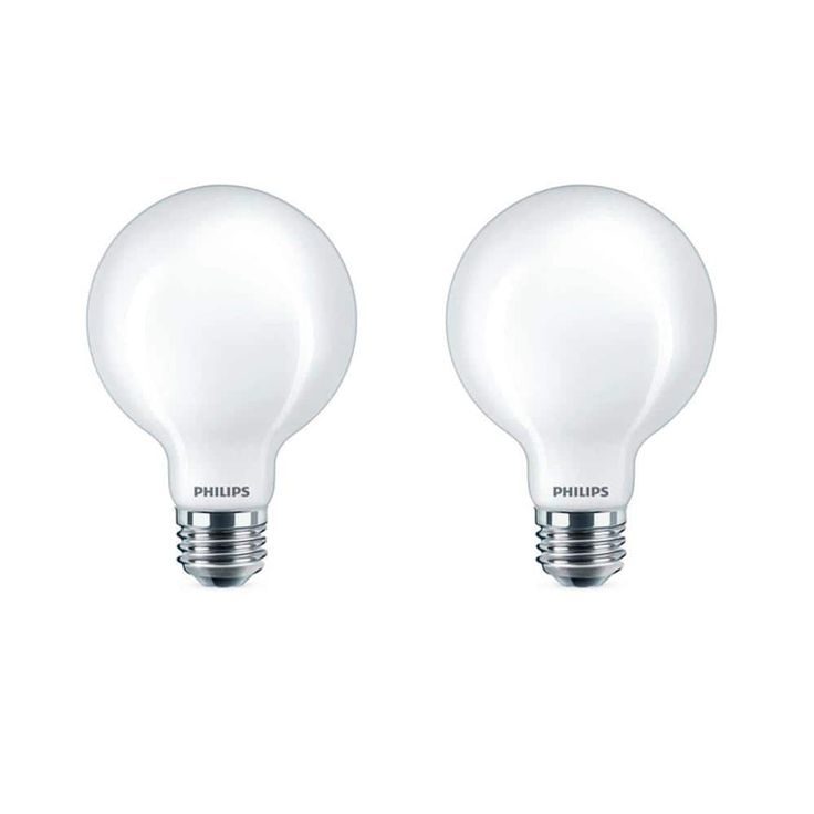 Philips 40-Watt Equivalent G25 Dimmable LED Light Bulb Soft White Frosted Globe (2-Pack)