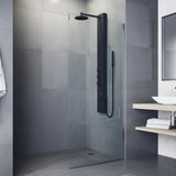 Elling-Ton 59 in. 4-Jet High Pressure Shower System with Fixed Rainhead and Handheld Dual Shower in Matte Black