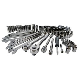 CRAFTSMAN 121-Piece Standard (SAE) and Metric Gunmetal Chrome Mechanics Tool Set