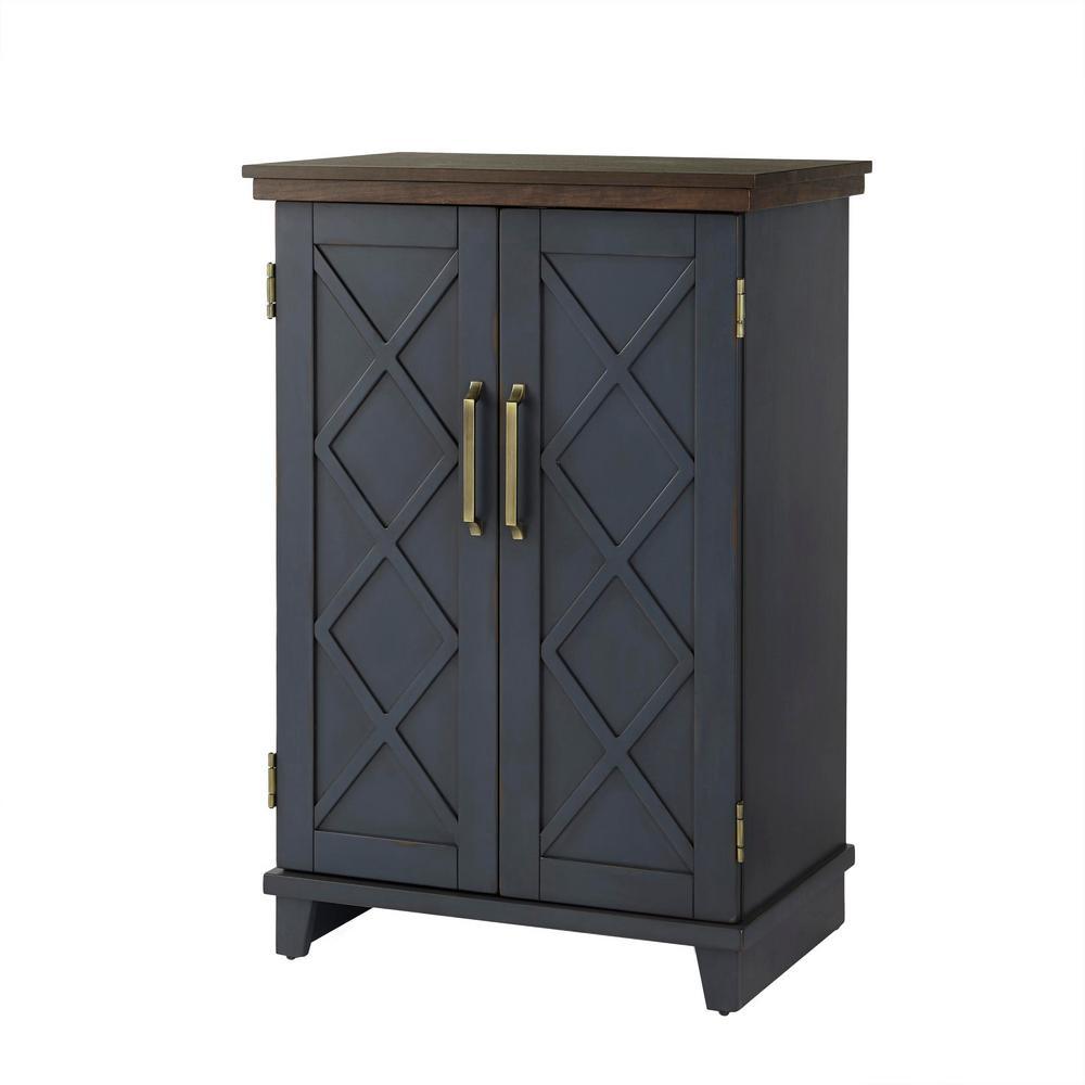 Marshfield 25 in. Freestanding Wall Mantel Electric Fireplace in Dark Blue - Super Arbor