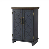 Marshfield 25 in. Freestanding Wall Mantel Electric Fireplace in Dark Blue - Super Arbor