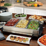 6.6 Qt. Stainless Steel Buffet Server with 3-Crocks