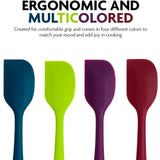 Premium Silicone BPA-Free Spatula, Stainless Steel Core, 500°F Heat-Resistant, Non-Stick, Dishwasher Safe (Set of 4)
