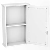 WELLFOR CY 13.5-in x 21-in Surface Mount White Mirrored Medicine Cabinet