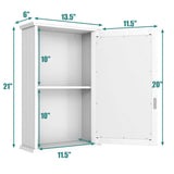 WELLFOR CY 13.5-in x 21-in Surface Mount White Mirrored Medicine Cabinet