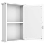 WELLFOR CY 13.5-in x 21-in Surface Mount White Mirrored Medicine Cabinet
