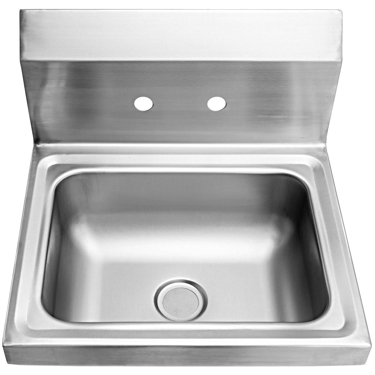 WELLFOR Stainless Steel Wall Mount Utility Tub with Faucet - 15x17 inch
