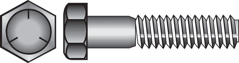 Hillman 7/16 in. Diameter x 3 in. Length Heat-Treated Zinc Steel Hex Head Cap Screw, 25-Pack