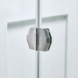 Glamour 38 in. x 77 in. Corner Drain Corner Shower Kit in White and Satin Nickel Hardware - Super Arbor