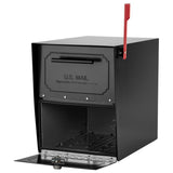Oasis Classic Locking Post Mount Parcel Mailbox with High Security Reinforced Lock, Black - Super Arbor