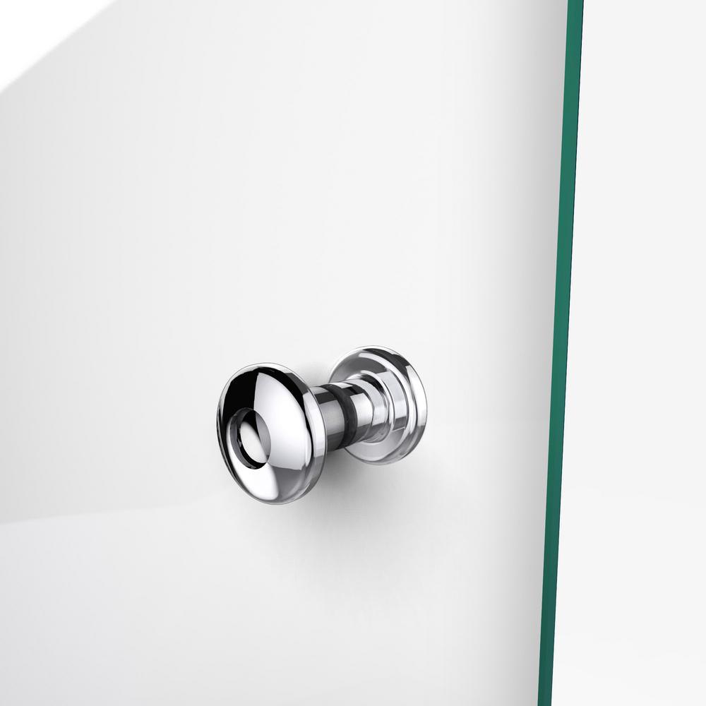 Aqua Fold 33.5 in. x 72 in. Semi-Frameless Hinged Shower Door in Chrome - Super Arbor