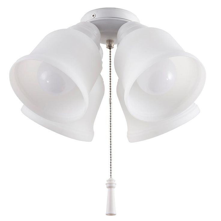 Gazelle 4-Light LED Matte White Universal Ceiling Fan Light Kit