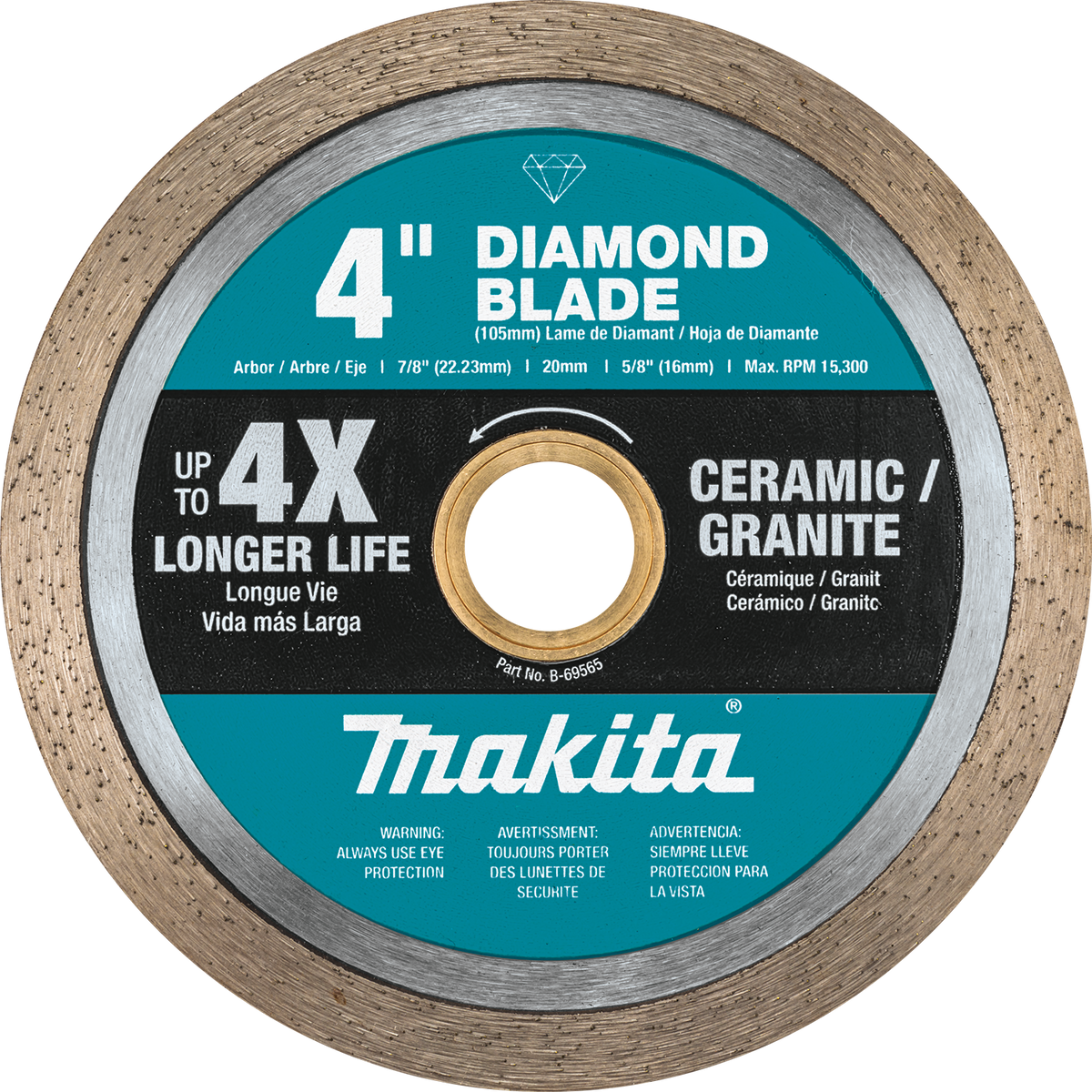 Makita 4 in. Continuous Rim Diamond Blade for General Purpose (Ceramic/Granite)