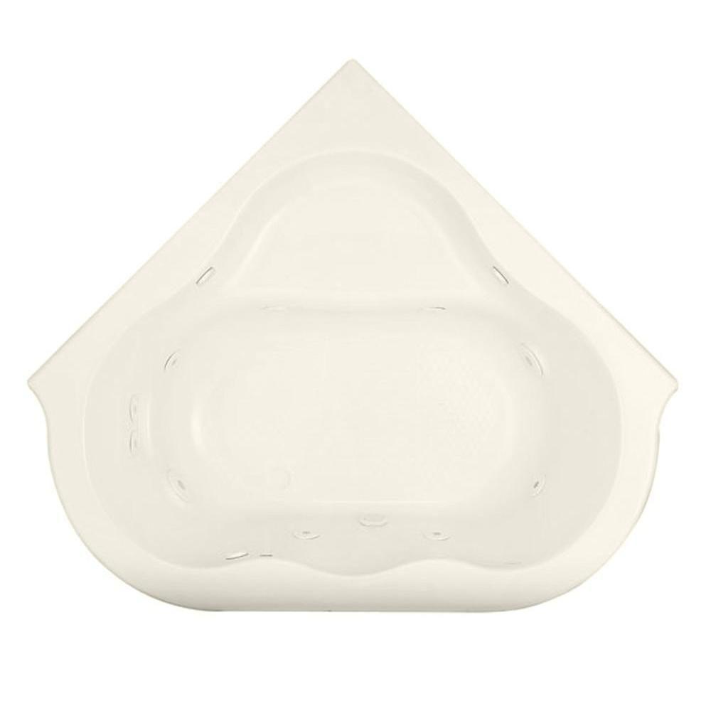 EverClean 76-3/4 in. Acrylic Corner Drop-In Whirlpool Bathtub in White - Super Arbor