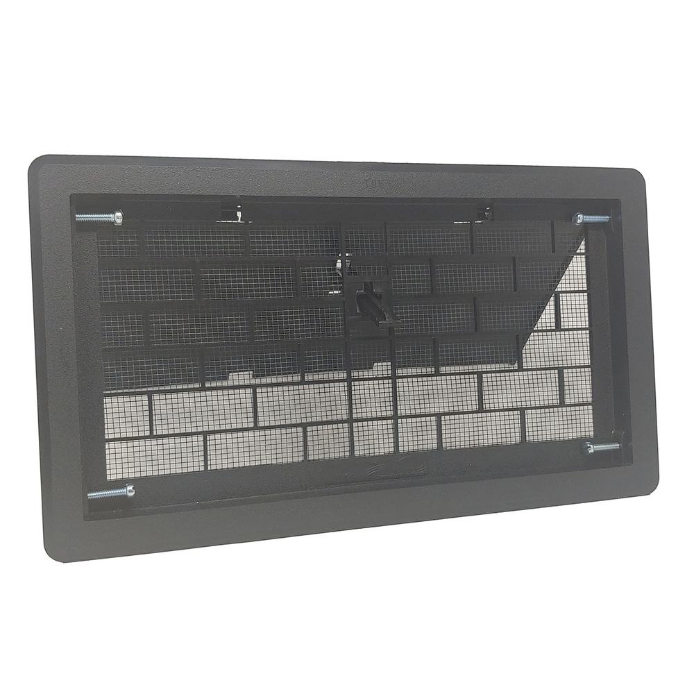 16 in. x 8 in. ABS Plastic Replacement Manual Foundation Vent in Black - Super Arbor