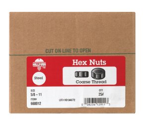 Hillman 5/8 Zinc-Plated Steel USS Hex Nut, 341-Pack