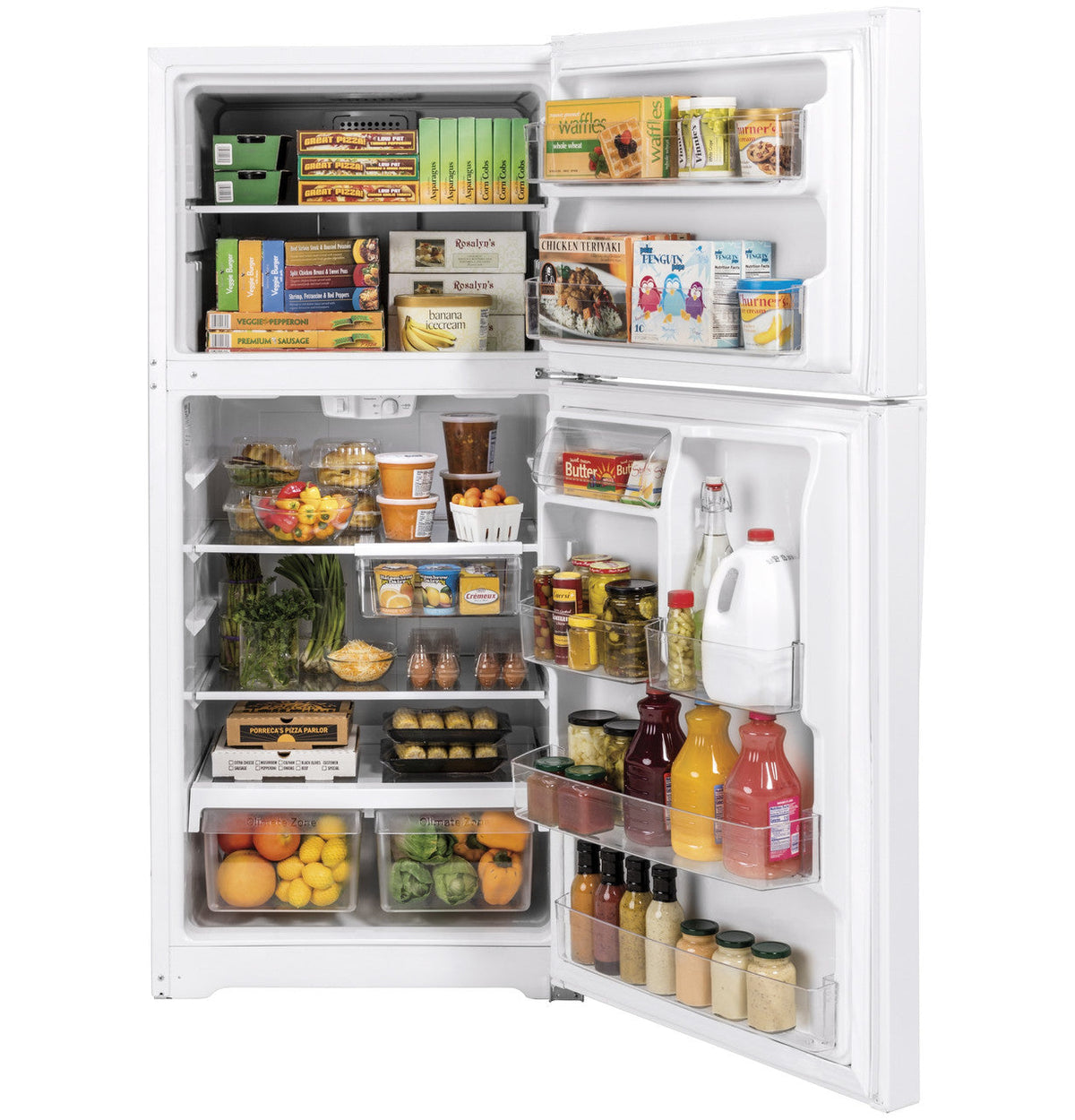GE Garage-Ready 21.9-cu ft Top-Freezer Refrigerator (White)