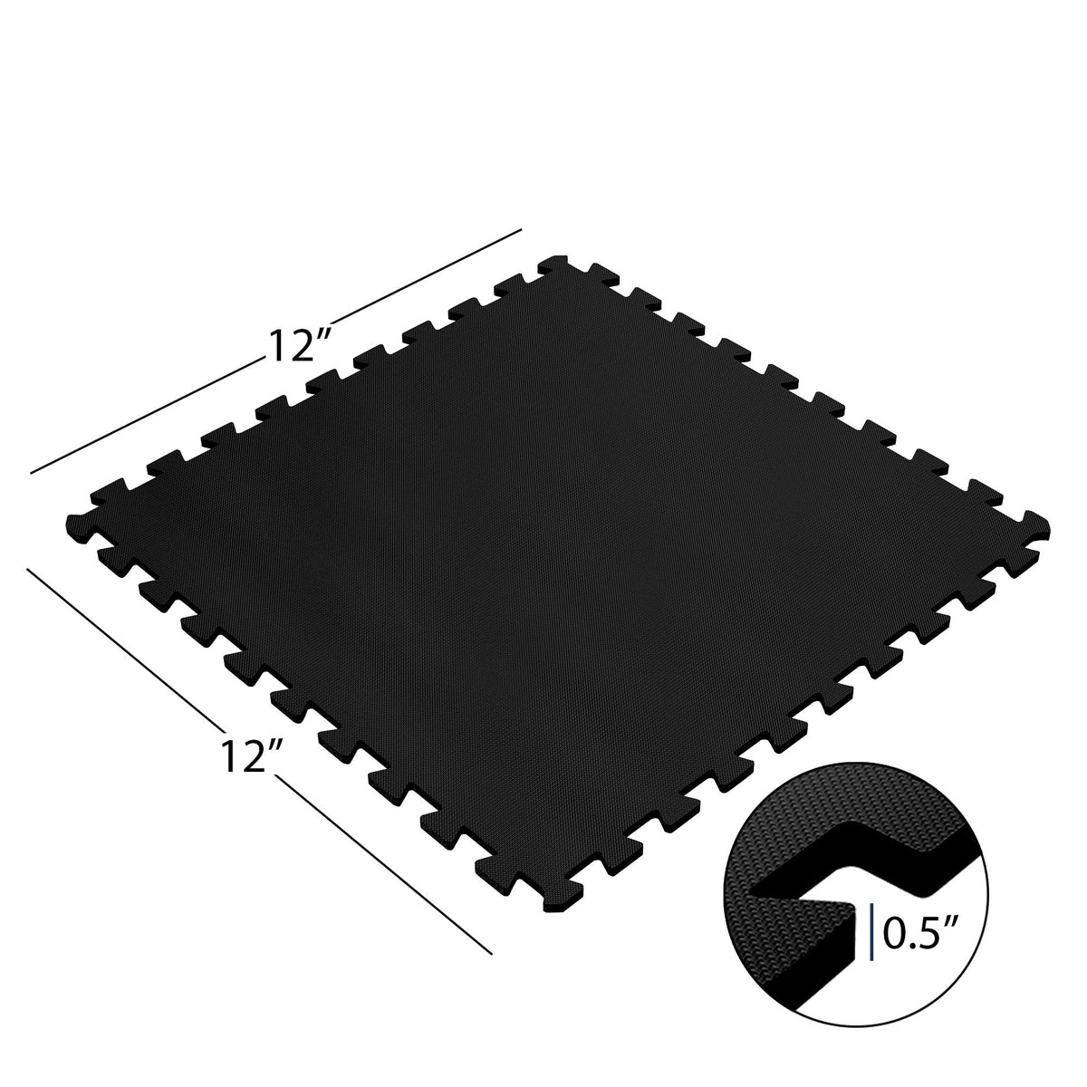 Fleming Supply 24-in W x 24-in L x 0.5-in T Interlocking Foam Gym Floor Tile (16-sq ft) (4-Pack)