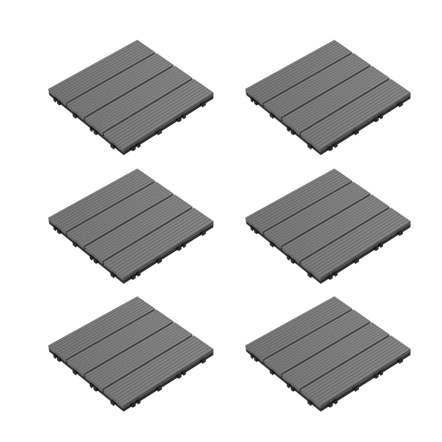 Hastings Home 12-in x 12-in 6-Pack Dark Gray Primed Composite Deck Tile (5.8-sq ft)
