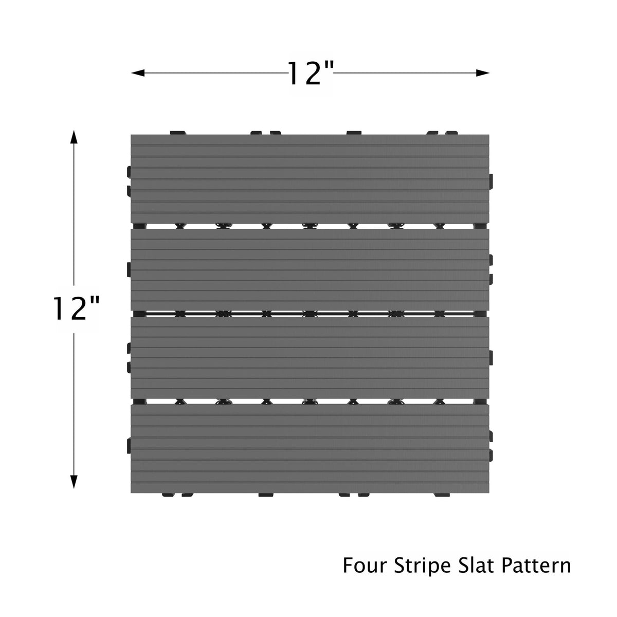 Hastings Home 12-in x 12-in 6-Pack Dark Gray Primed Composite Deck Tile (5.8-sq ft)