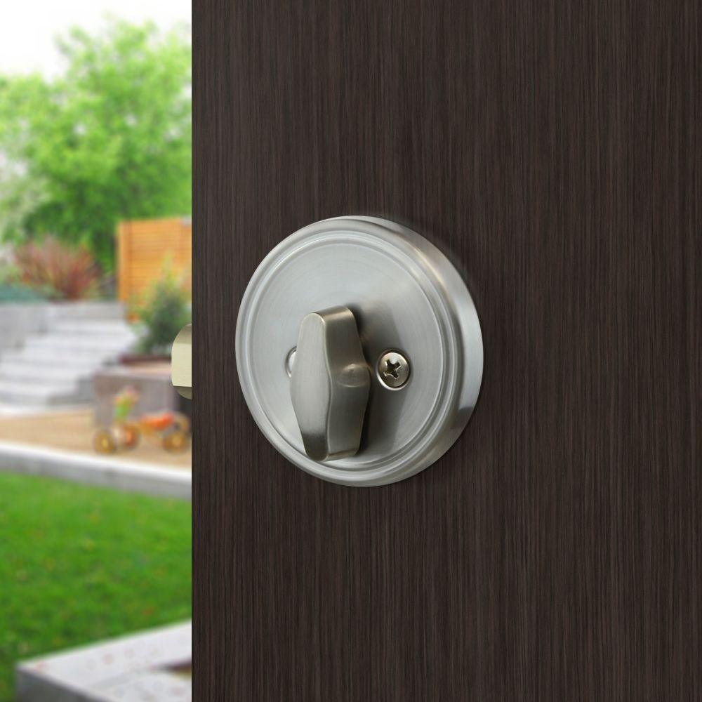 Single Cylinder Satin Stainless-Steel Deadbolt - Super Arbor