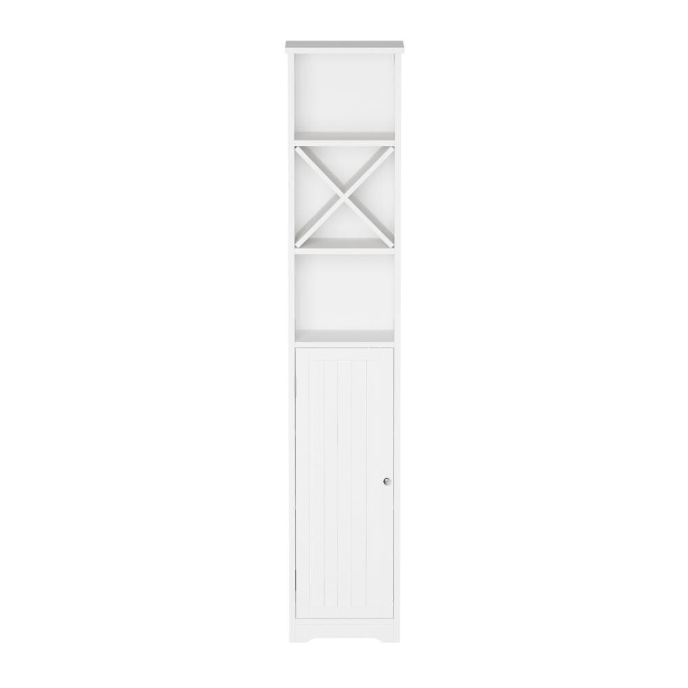 Hastings Home Linen Cabinets 13.5-in x 67-in x 9-in White with Silver Hardware Freestanding Linen Cabinet