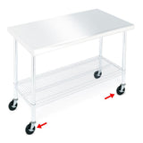 4 in. Diameter Commercial NSF Stainless Steel Top Work Table Casters (Set of 4) - Super Arbor