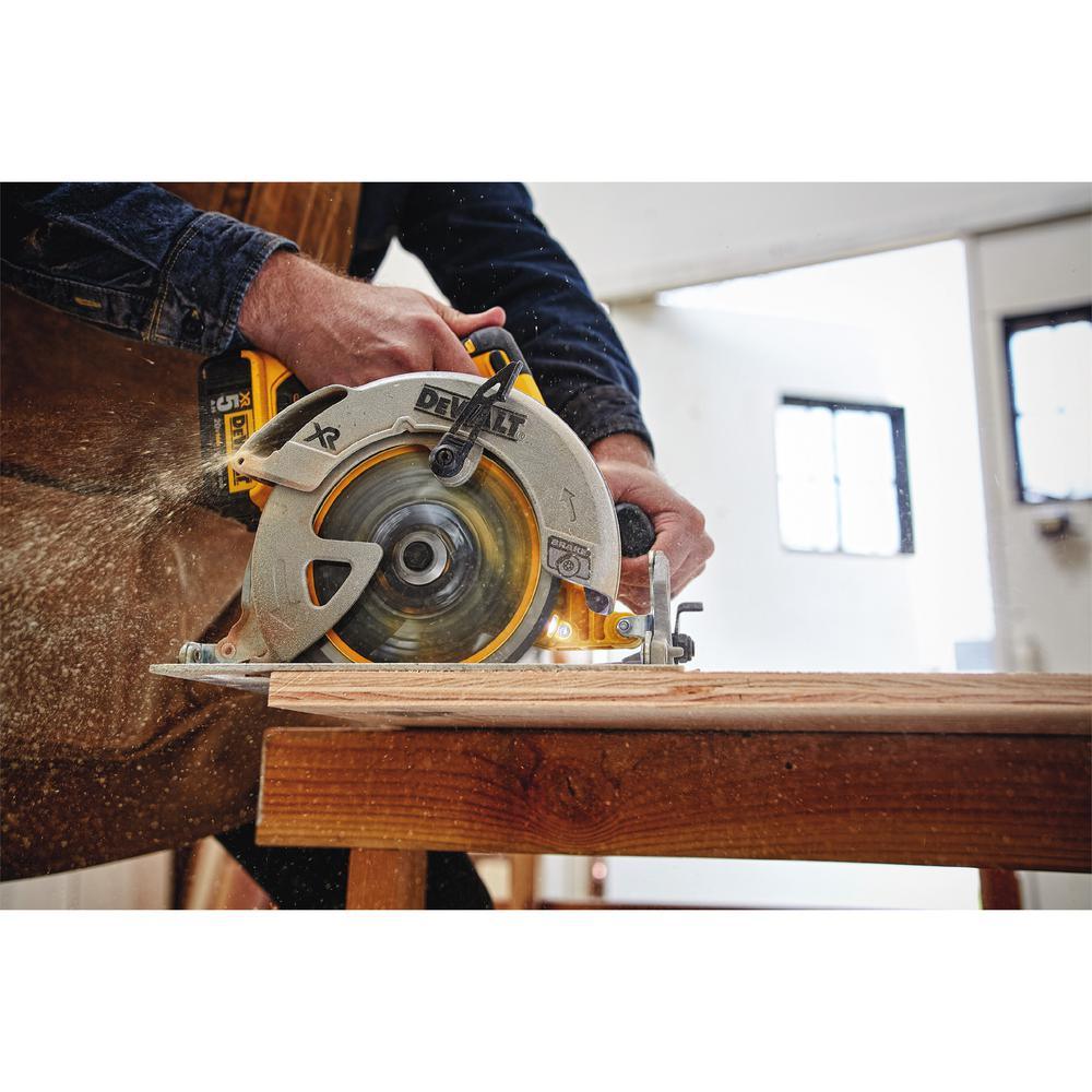 20-Volt MAX Lithium-Ion Cordless Brushless 7-1/4 in. Circular Saw with Brake with Bonus Premium Battery Pack 4.0 Ah - Super Arbor