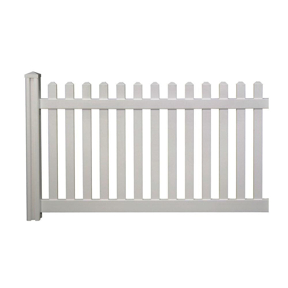 WamBam Fence Traditional Classic Picket Fence 4-ft H x 7-ft W White Vinyl Picket Fence Panel (Unassembled)