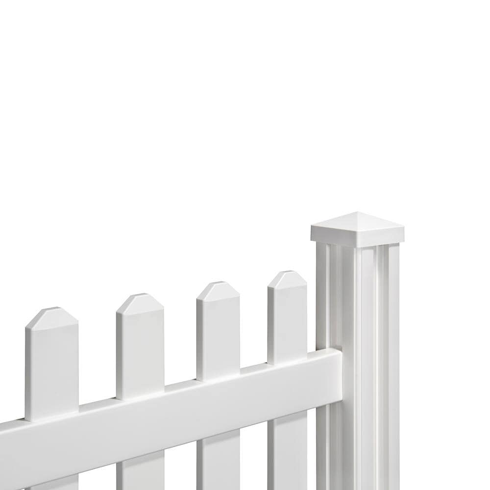 WamBam Fence Traditional Classic Picket Fence 4-ft H x 7-ft W White Vinyl Picket Fence Panel (Unassembled)