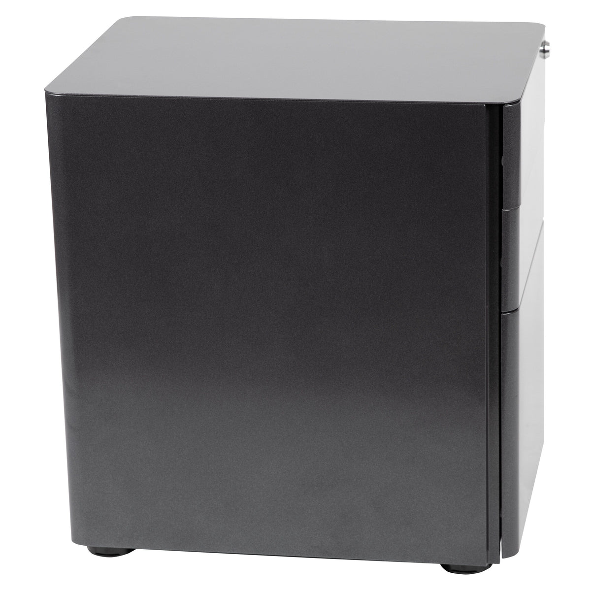 Flash Furniture Contemporary Black 3-Drawer Filing Cabinet, Commercial Grade Metal Construction, Lockable with Rolling Casters, Ergonomic Mobile Design