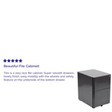 Flash Furniture Contemporary Black 3-Drawer Filing Cabinet, Commercial Grade Metal Construction, Lockable with Rolling Casters, Ergonomic Mobile Design