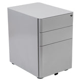 Flash Furniture Contemporary Gray 3-Drawer Filing Cabinet, Commercial Grade Metal Construction, Lockable, Ergonomic Mobile Design