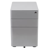 Flash Furniture Contemporary Gray 3-Drawer Filing Cabinet, Commercial Grade Metal Construction, Lockable, Ergonomic Mobile Design