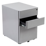 Flash Furniture Contemporary Gray 3-Drawer Filing Cabinet, Commercial Grade Metal Construction, Lockable, Ergonomic Mobile Design
