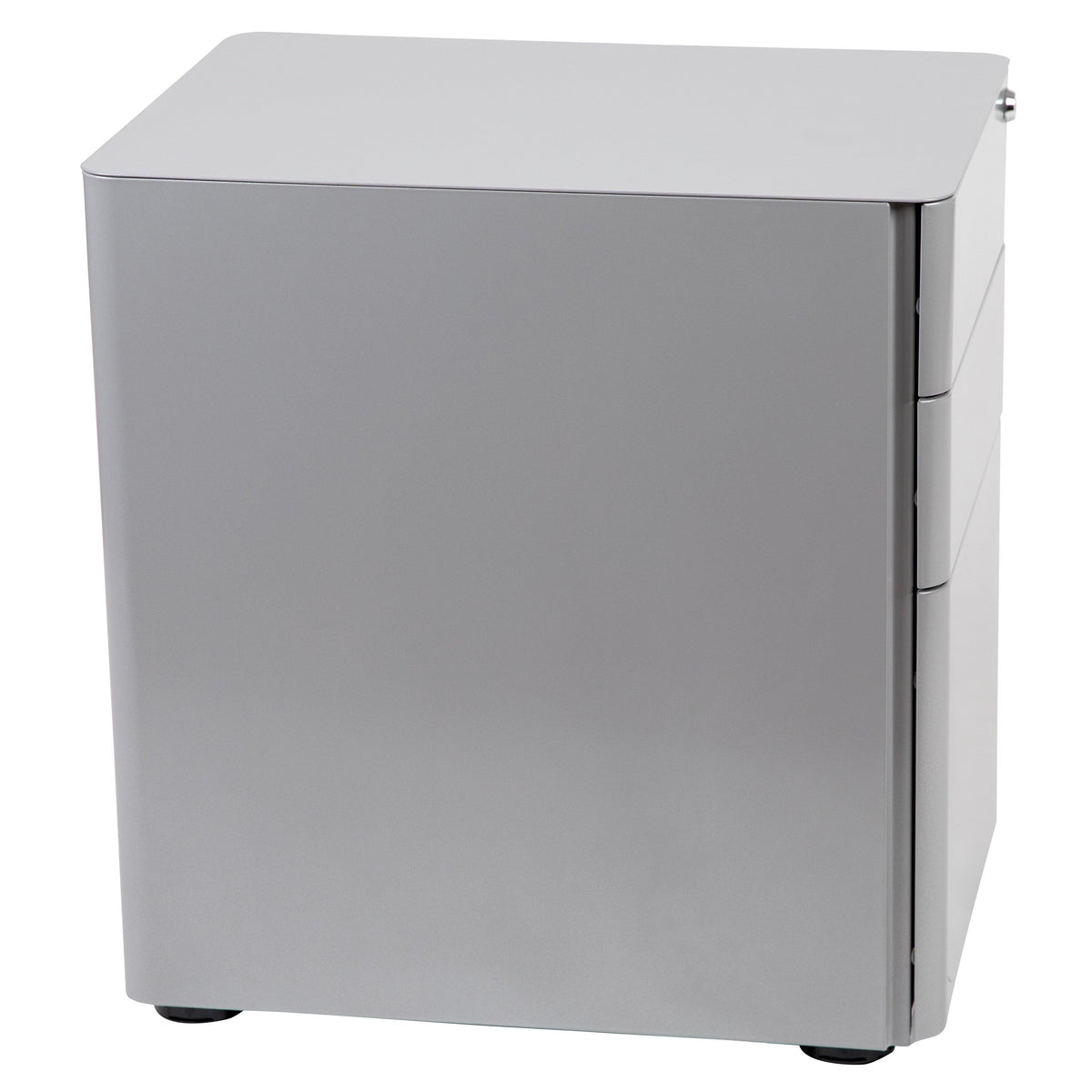 Flash Furniture Contemporary Gray 3-Drawer Filing Cabinet, Commercial Grade Metal Construction, Lockable, Ergonomic Mobile Design