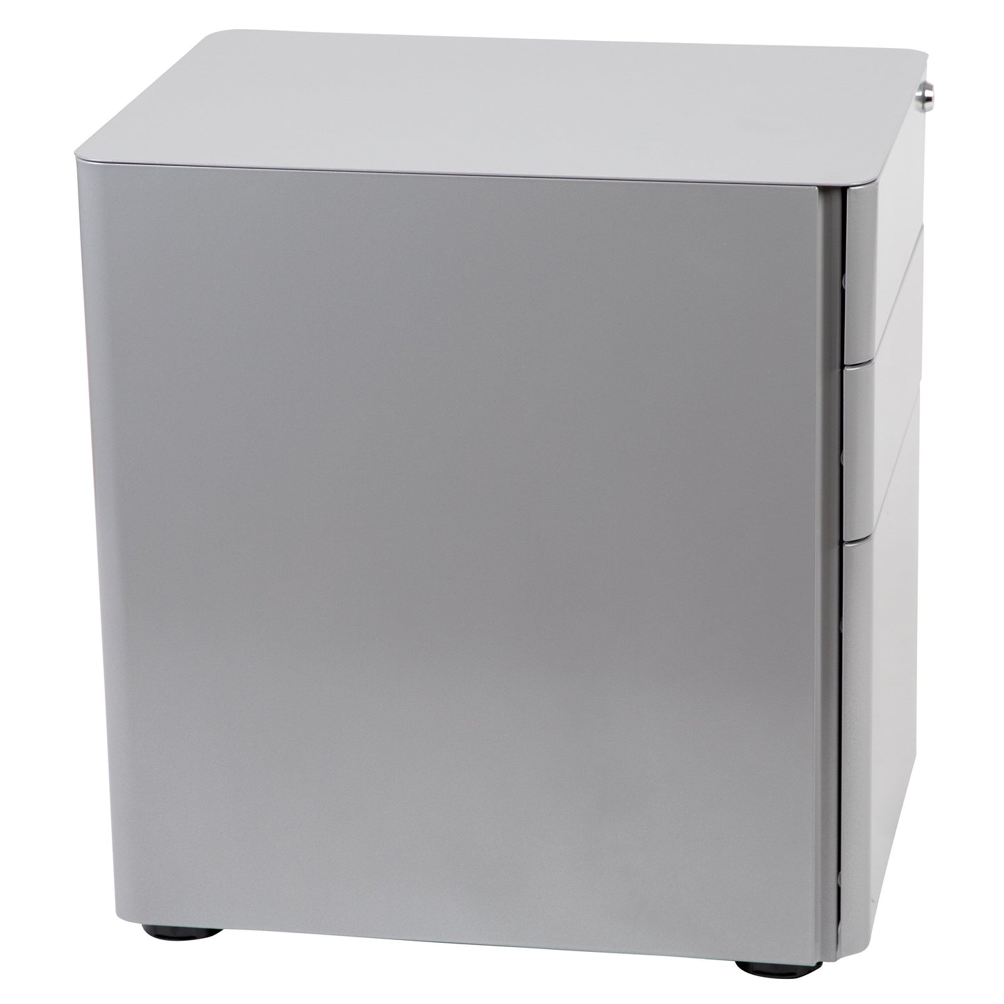 Flash Furniture Contemporary Gray 3-Drawer Filing Cabinet, Commercial Grade Metal Construction, Lockable, Ergonomic Mobile Design